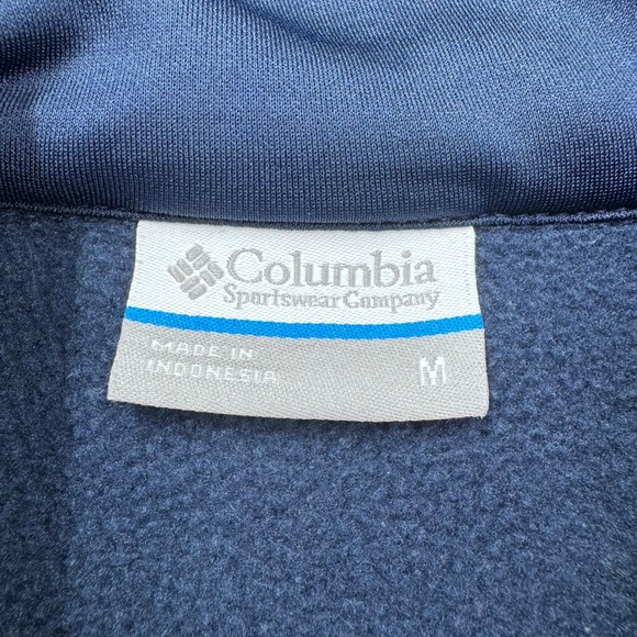 Auburn University Tigers Columbia Fleece Vest Sz M Blue‎ Full Zip Pockets - Picture 3 of 13